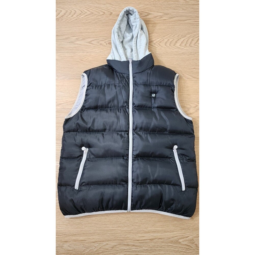 Foxelli Outdoor Gear Vest Mens XL Puffer Vest Hoodie Slit Pockets Skater Grunge